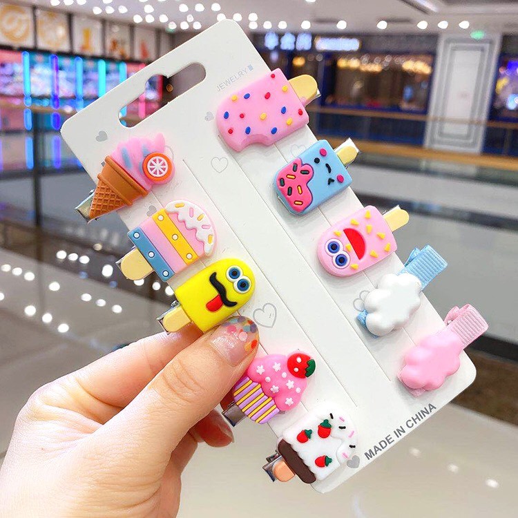 Set 5 Kẹp Tóc Cho Bé Gái Xinh Xắn Phù hợp đi học, đi chơi tiệc Nhiều mẫu nhiều màu cho bé lựa chọn