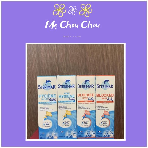 Xịt muối mũi cá heo vàng và cam Sterimar Pháp 100ml