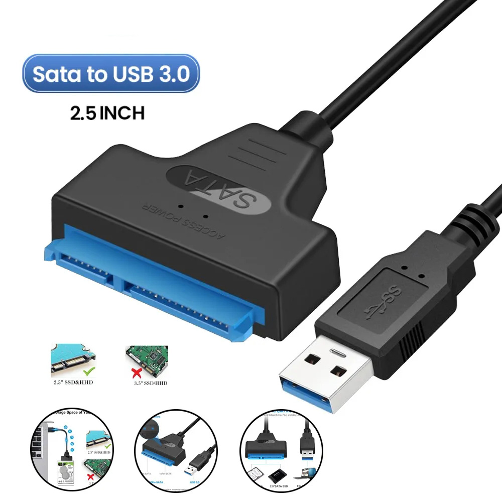 Ata to usb 3.0 cable up to 6gbps to 2.5-inch external hdd ssd hard drive sata 3 22 pin adapter usb 3.0 to sata iii cable