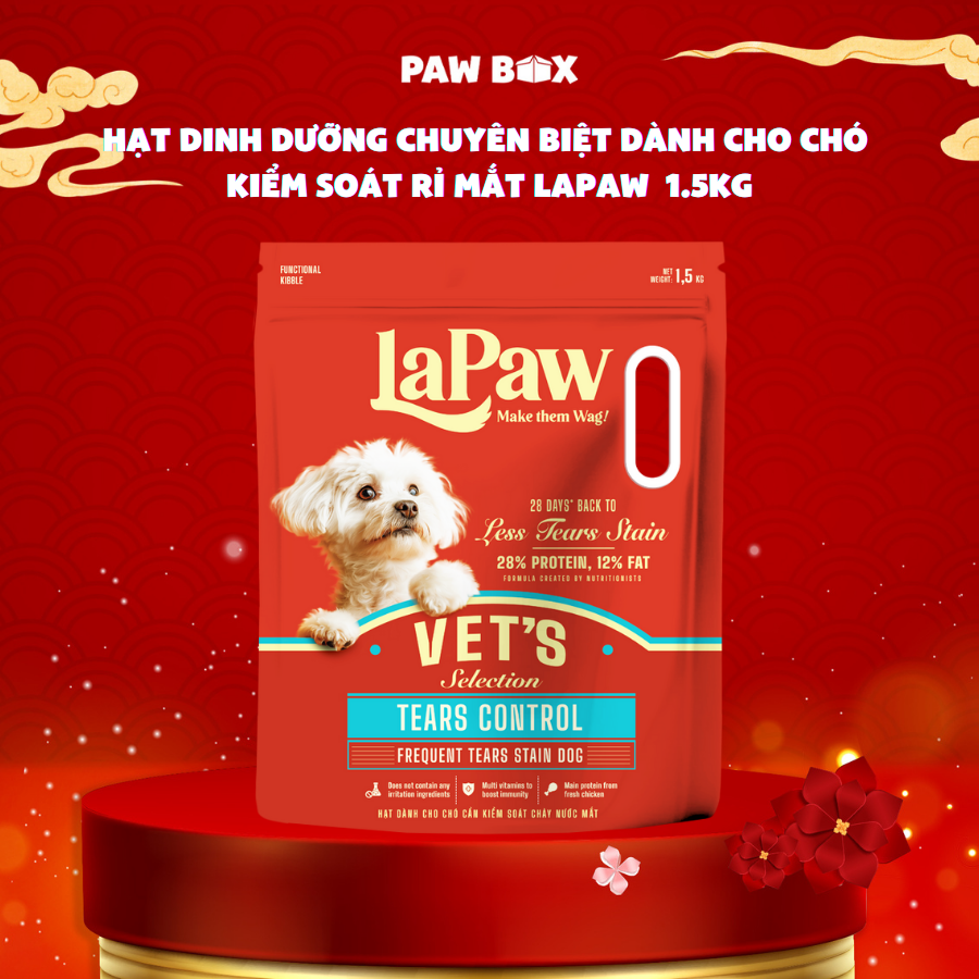 [MỚI] Hạt dinh dưỡng chuyên biệt dành cho chó kiểm soát rỉ mắt LaPaw túi 1,5KG