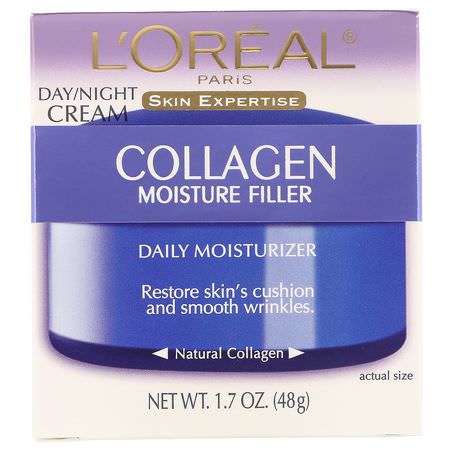 [HCM][USA Date 2026] Kem dưỡng ẩm, chống nhăn Loreal Collagen ngày và đêm. L'Oreal Paris Skincare Collagen Face Moisturizer Day and Night Cream Anti-Aging Face Neck and Chest Cream to smooth skin and reduce wrinkles 1.7 oz (48g)