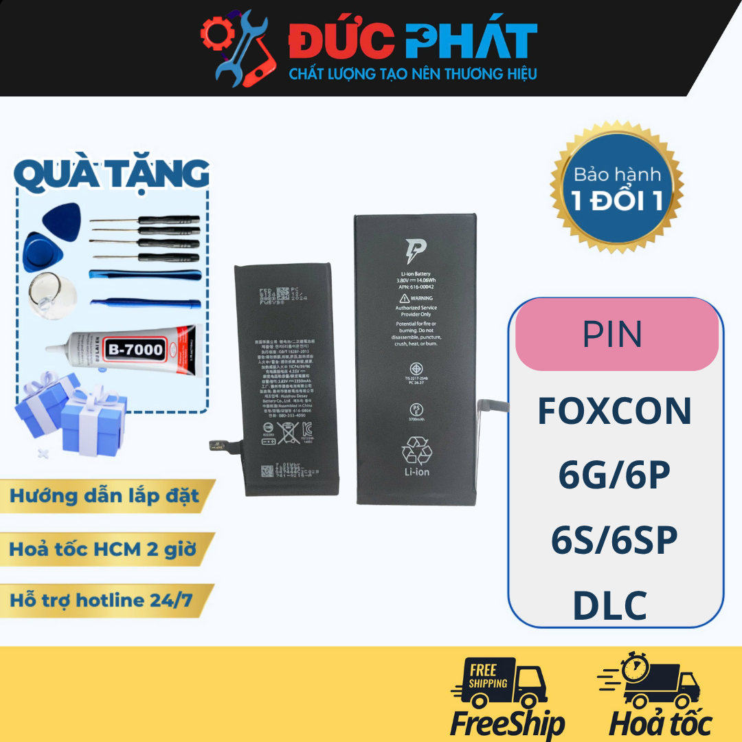 PIN FOXCONN DLC 6G /6S /6PUS /6SPLUS DÀNH CHO I-P ( TẶNG TOOLL )