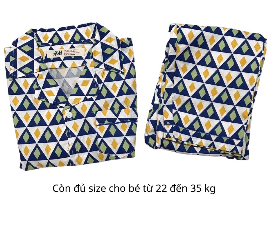Bộ pijama dài tay bé trai từ 20 kg đến 35 kg