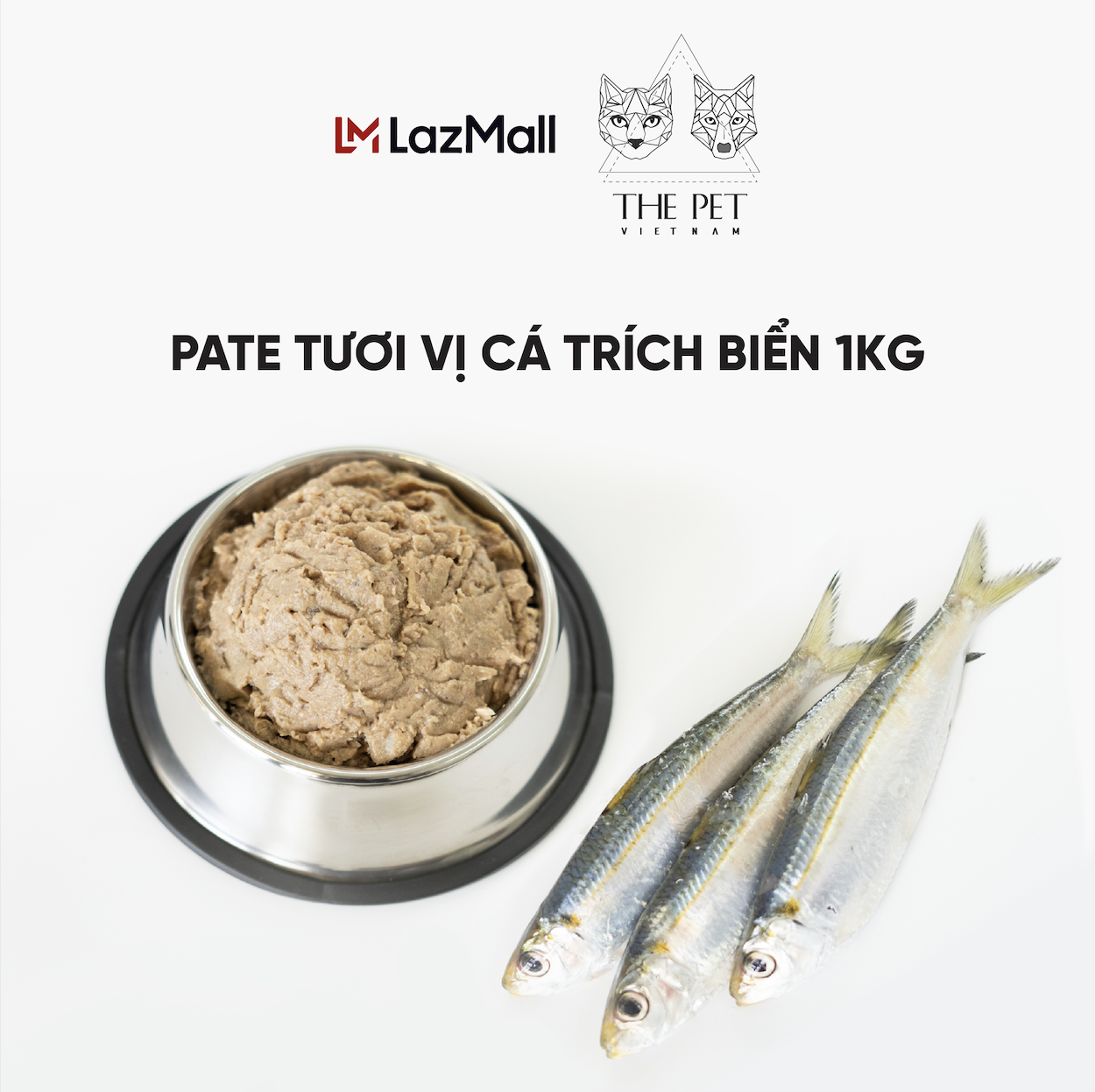 Pate Tươi Vị Cá Trích Biển THEPETVN - Thức Ăn Tươi Cho Chó Mèo (Mixed Pacific Herring and Chicken Liver)