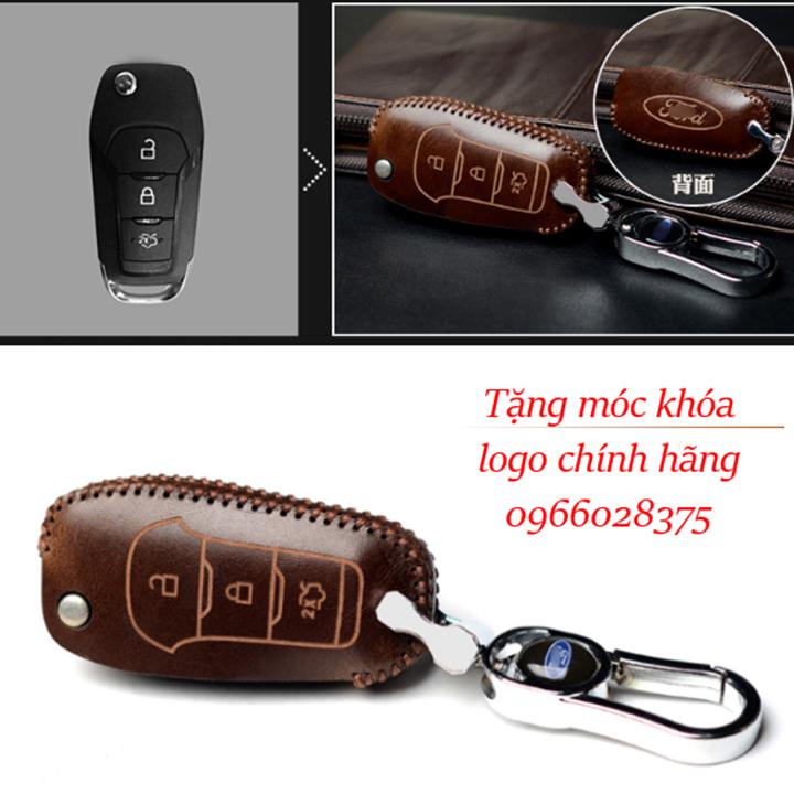 Bao da bọc chìa khóa ô tô Ford Ranger 3.2 da bò thật