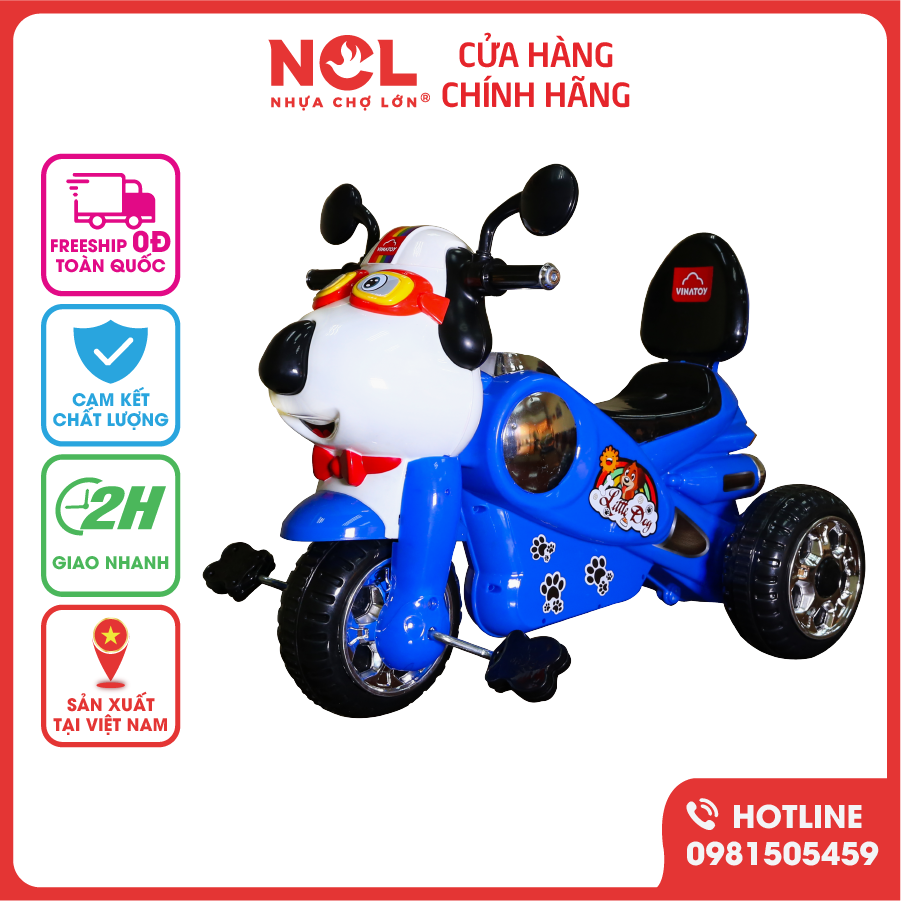 Xe 3 Bánh Trẻ Em Nhựa Chợ Lớn L9 Chú Chó Thông Minh Dành Cho Bé Từ 2 - 3 Tuổi - M1814-X3B