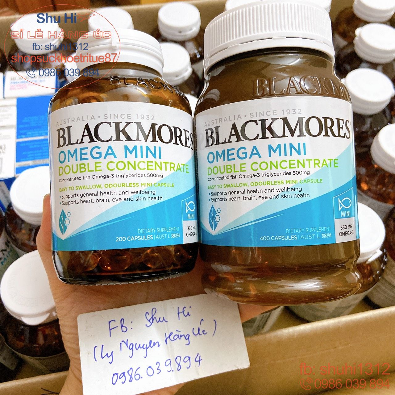 Dầu cá khử mùi, không mùi tanh viên nhỏ Blackmores Omega Mini Double Concentrate 200 viên, 400 viên, omega 3 blackmores