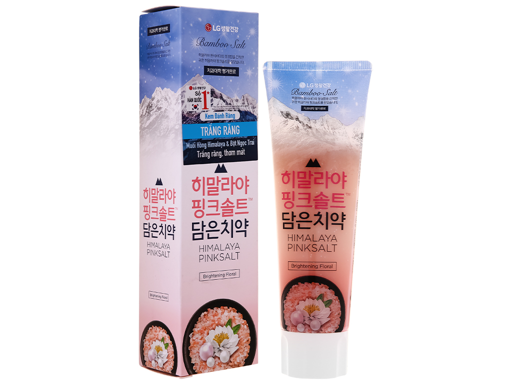 Kem đánh răng trắng răng Bamboo Salt muối hồng Himalaya và bột ngọc trai 100g - Hakii