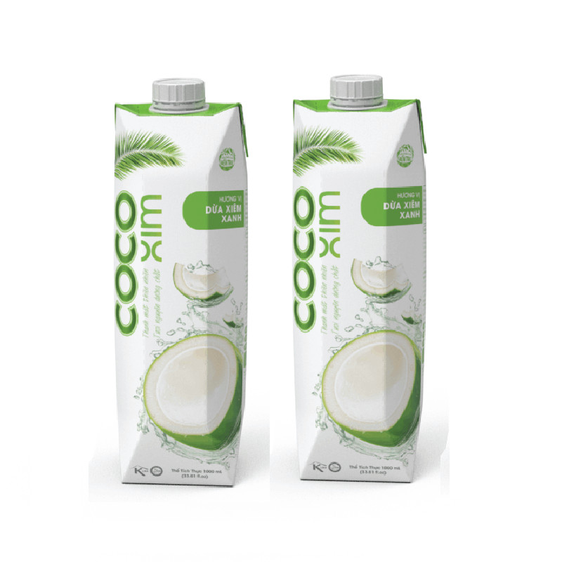 [MỞ NẮP UỐNG DỪA TƯƠI] Combo 02 Hộp Nước Dừa Xiêm Xanh COCOXIM Nguyên Chất Dừa Tươi 100% 1000ml - Hàng Chuẩn Xuất Khẩu thị trường Mỹ - TTGT89