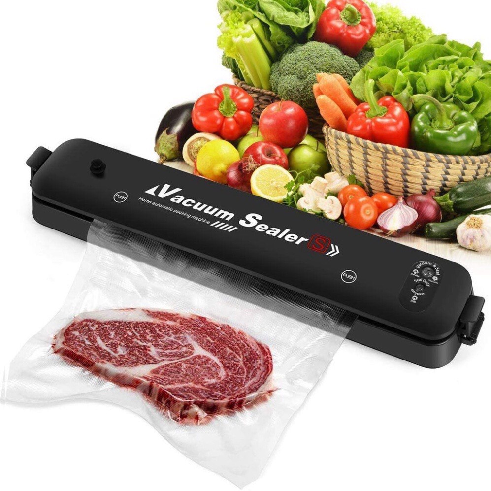 Máy hút chân không thực phẩm Không Kén Túi  Vacuum Sealer chính hãng cho gia đình, Máy ép chân không kiêm hàn miệng túi bảo quản thực phẩm cực lâu, công suất lớn 200W - TẶNG KÈM TÚI HÚT CHÂN KHÔNG