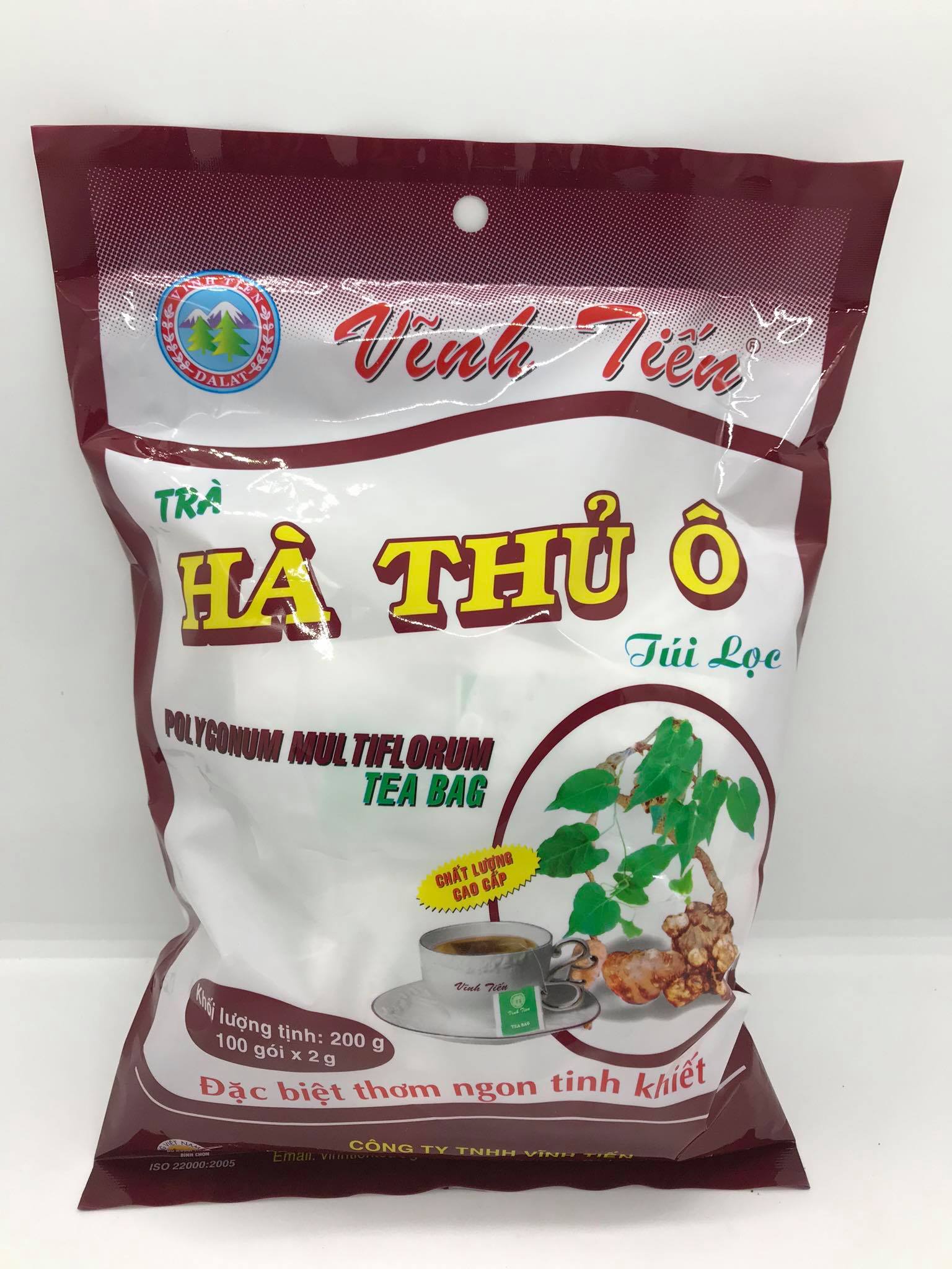 Combo 2 Gói Trà Hà Thủ Ô Vĩnh Tiến Gói 100 Túi Lọc hsd 04/2025