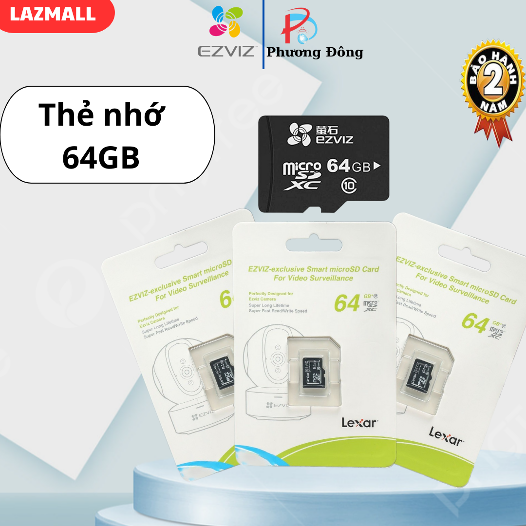 Thẻ nhớ camera ezviz 64gb, chuẩn class 10 tốc độ cao, dùng cho camera, điện thoại