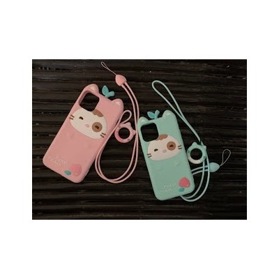 Ốp Lưng Lofter Hình Mèo Fresh Peach Silicone Cho Iphone