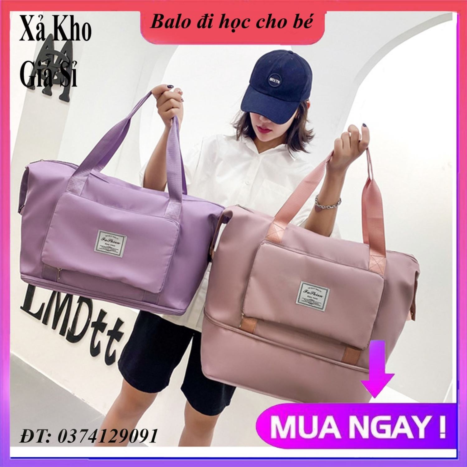 Túi xách du lịch cỡ lớn 2 tầng Fashion có thể gấp gọn, túi du lịch đa năng nam nữ đựng quần áo mỹ phẩm