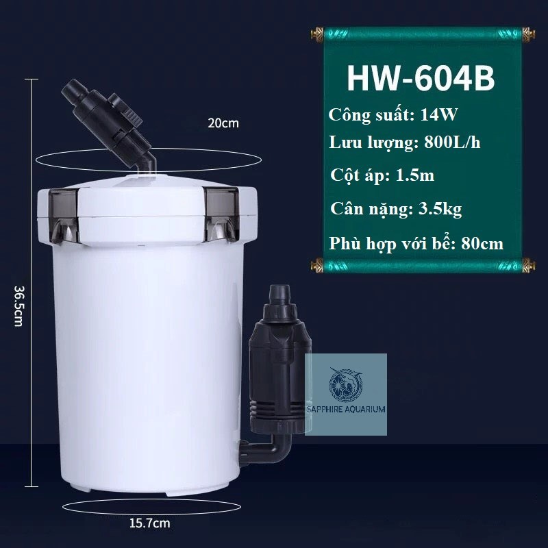 Máy lọc thùng SUNSUN HW-604B