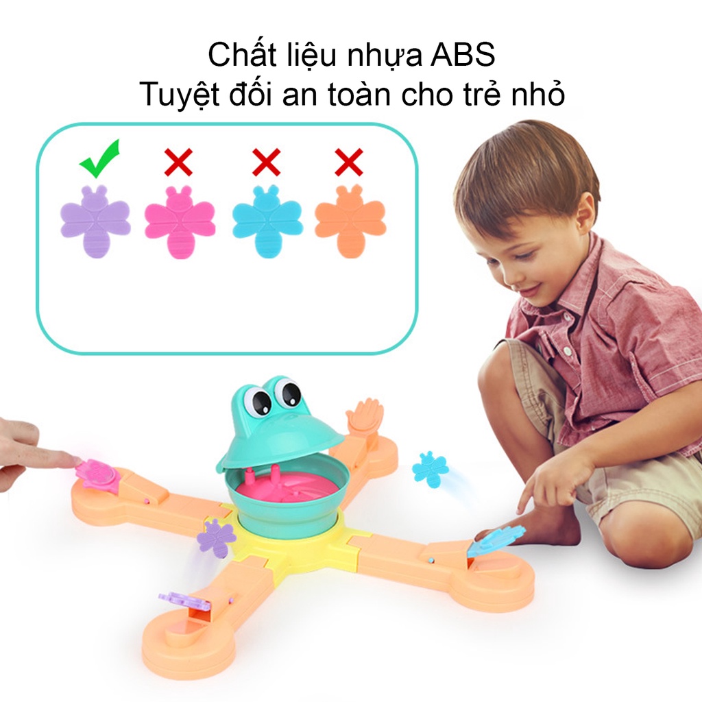 Bộ đồ chơi ếch ham ăn săn mồi frog game xoay 360 độ vui nhộn