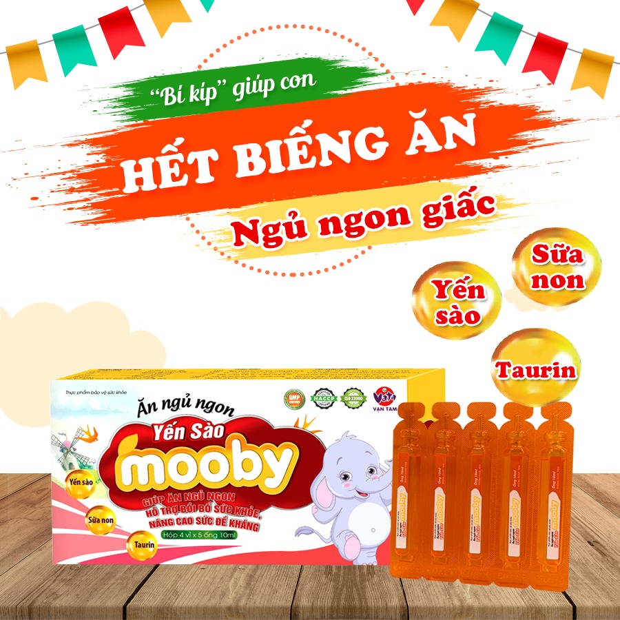 Siro ăn ngủ ngon yến sào MOOBY Vạn Tam 20 ống x10ml giúp tăng cường tiêu hóa, bé ăn ngon ngủ ngon, tăng cường đề kháng