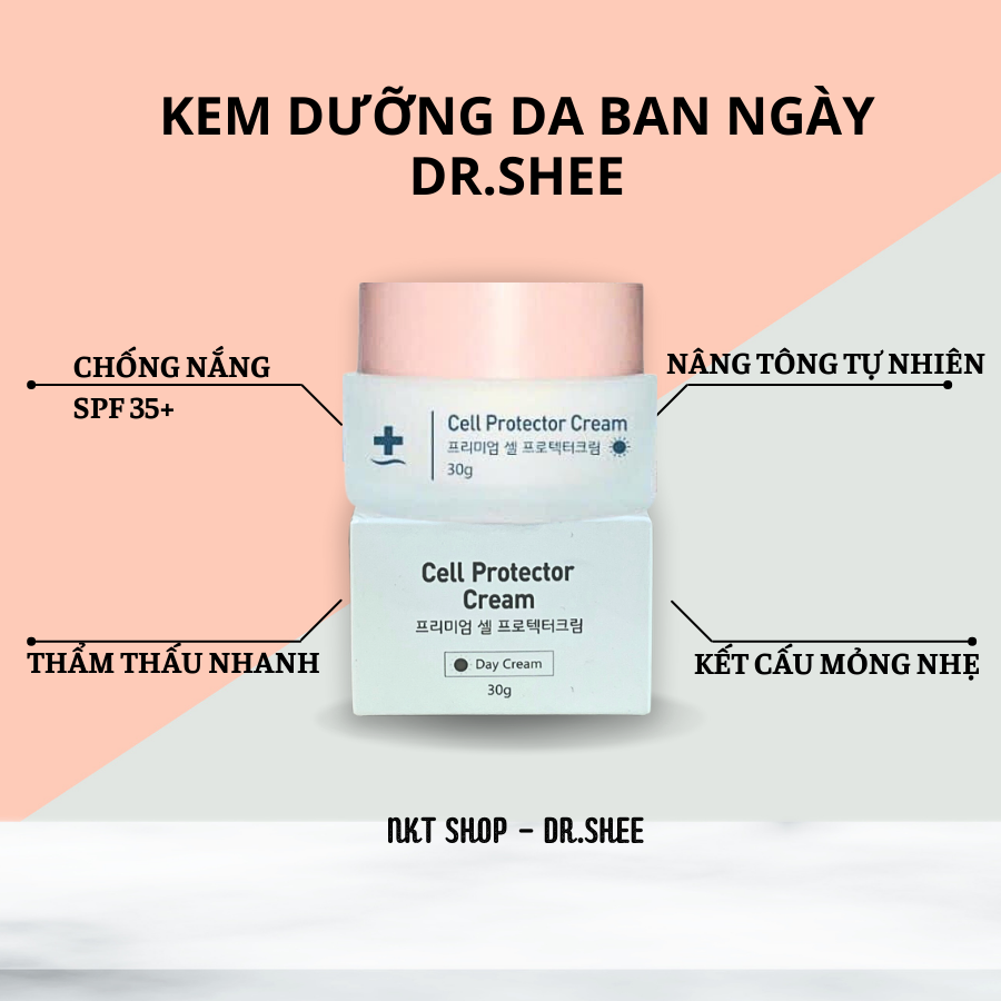 Kem ngày, kem face, kem dưỡng trắng ban ngày có chống nắng SPF 30+ Dr.Shee