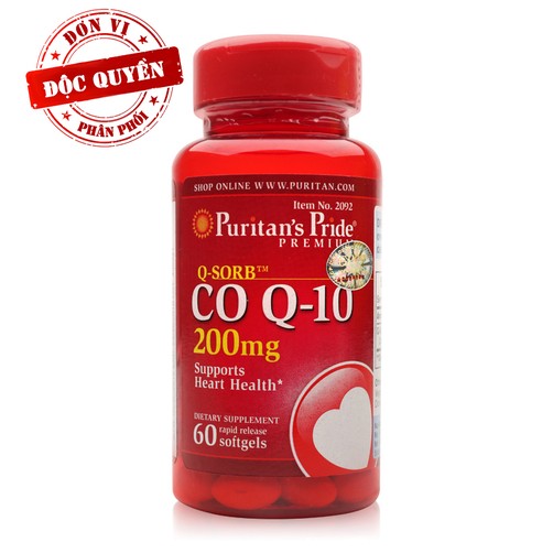 Viên uống hỗ trợ tim mạch của puritan's pride: q-sorb co q-10 200mg 60 viên