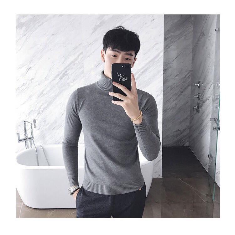 ÁO LEN NAM CỔ LỌ CHUẨN SOÁI CA PHONG CÁCH HÀN QUỐC, ÁO LEN CỔ CAO, ÁO LEN NAM CỔ 10 PHÂN