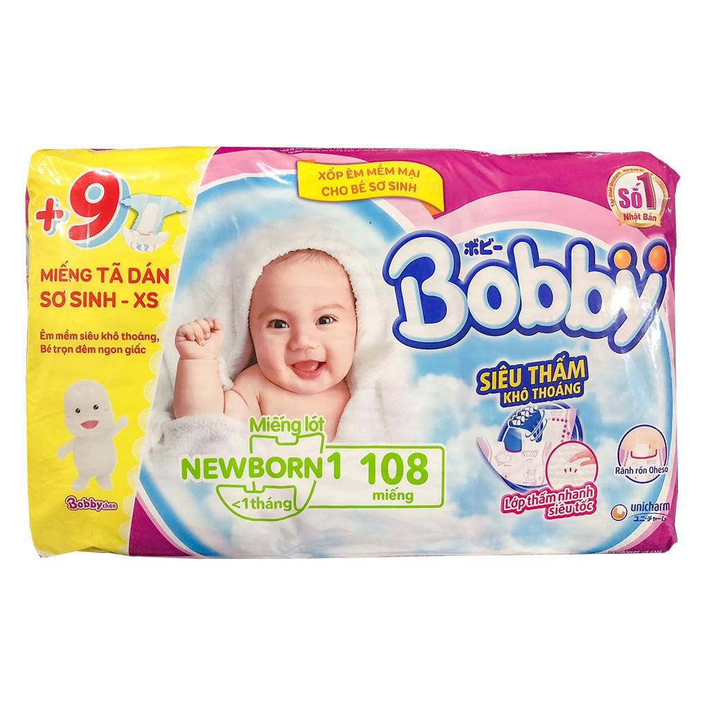 Miếng lót Newborn 1 (108 miếng)<1 tháng (tặng 9 miếng tả dán sơ sinh XS)