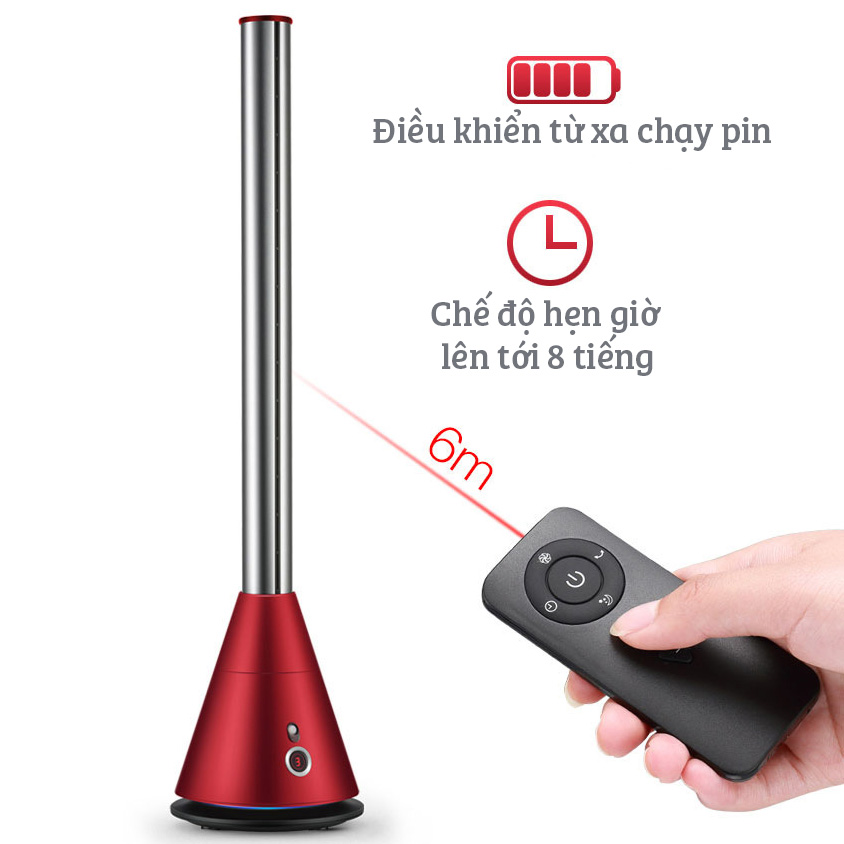 Quạt không cánh siêu mát an toàn KJapan CR-010B dạng quạt tháp có điều khiển từ xa sang trọng