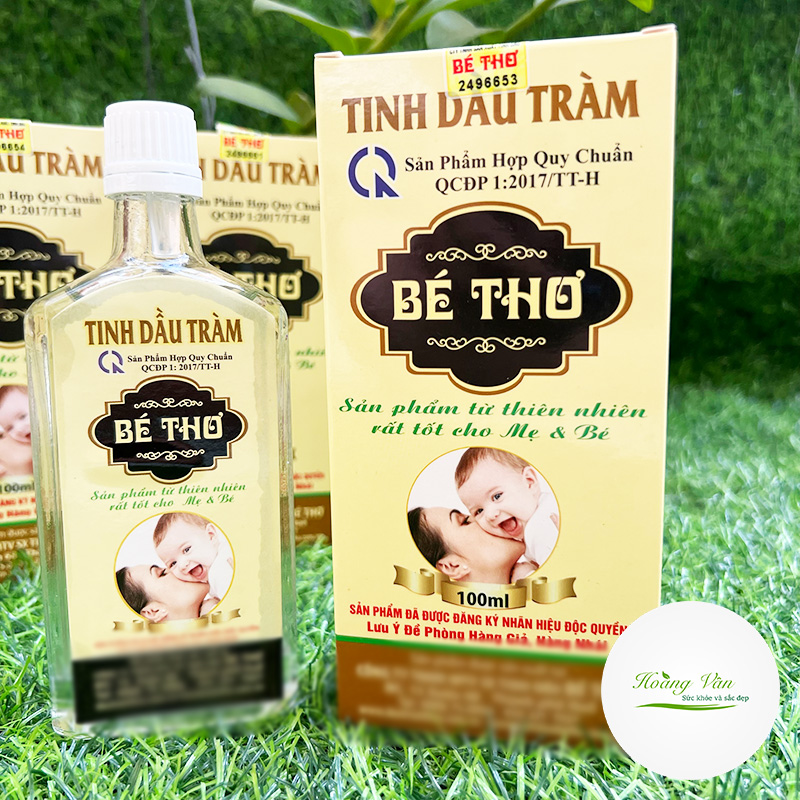 [HCM]Dầu tràm Bé Thơ Hộp Vàng - Tinh dầu tràm nguyên chất cao cấp Hàng chính hãng - Chai 50ml và 100ml