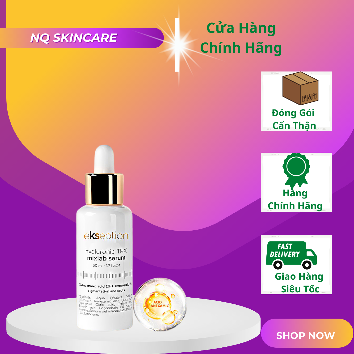 Tinh Chất Serum Ekseption Hyaluronic TRX Xoá Thâm, Giảm Nám & Giảm Mụn