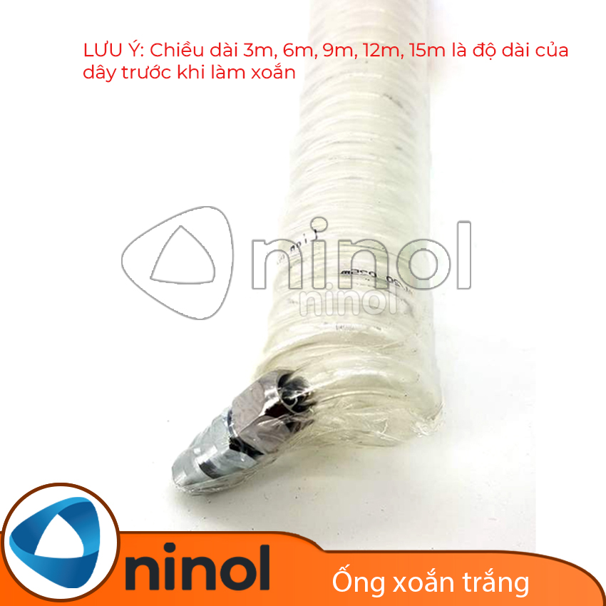 Dây hơi xoắn khí nén trắng 5x8mm