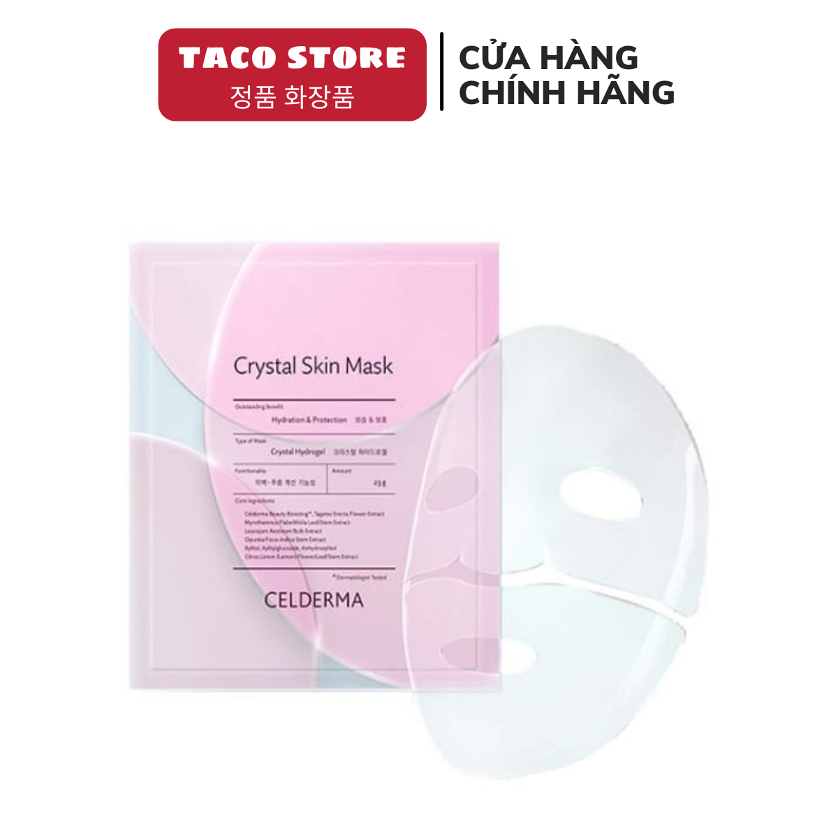 MẶT NẠ THẠCH ANH CELDERMA CRYSTAL SKIN MASK 1 miếng