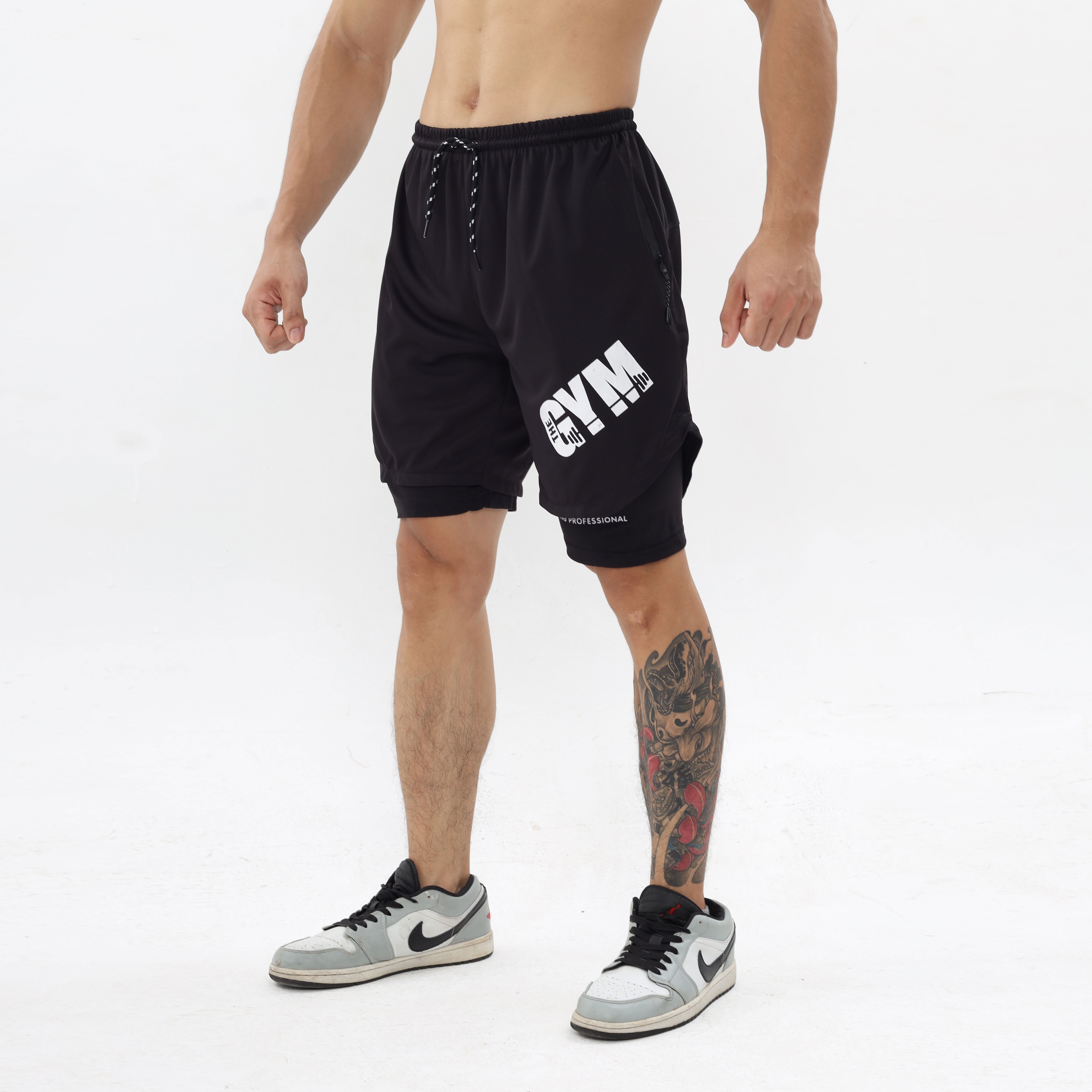 [Nhập mã LAZADASALEHE60K giảm 60k/300k] Quần Tập Gym Nam 2 Lớp The Gym Cao Cấp Chất Vải Train Lite Thông Hơi Thấm Hút Mồ Hôi