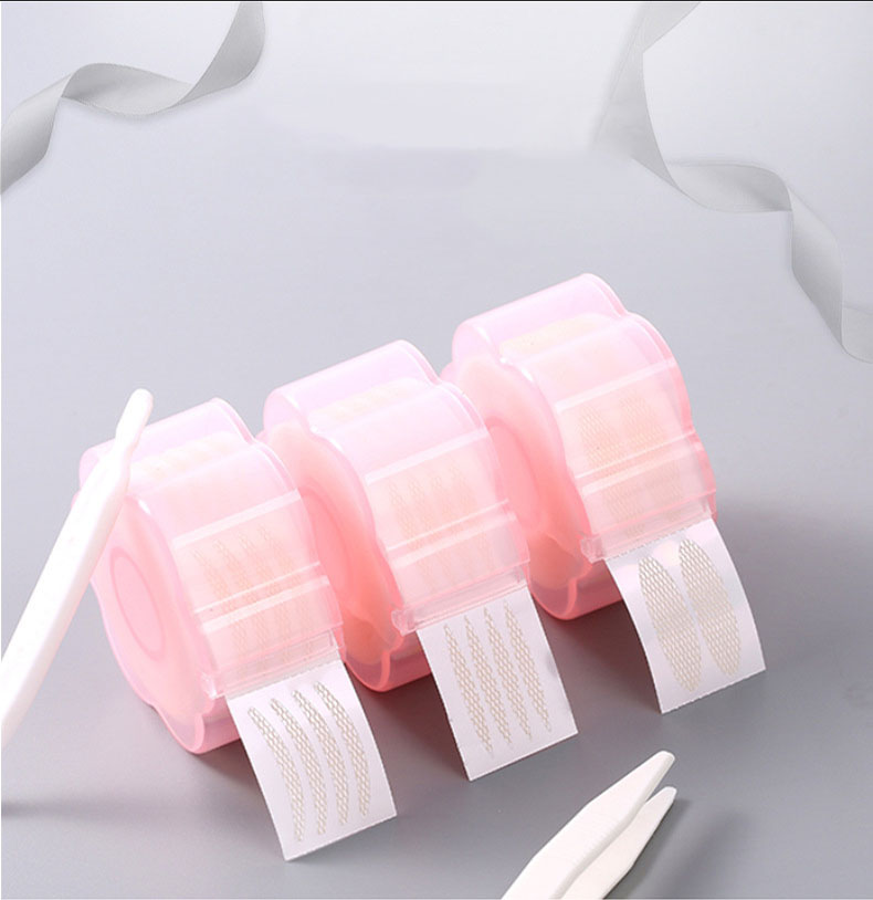 Miếng dán kích mí dạng lưới có sẵn keo, dạng cuộn, có sẵn nhíp và que kích mí