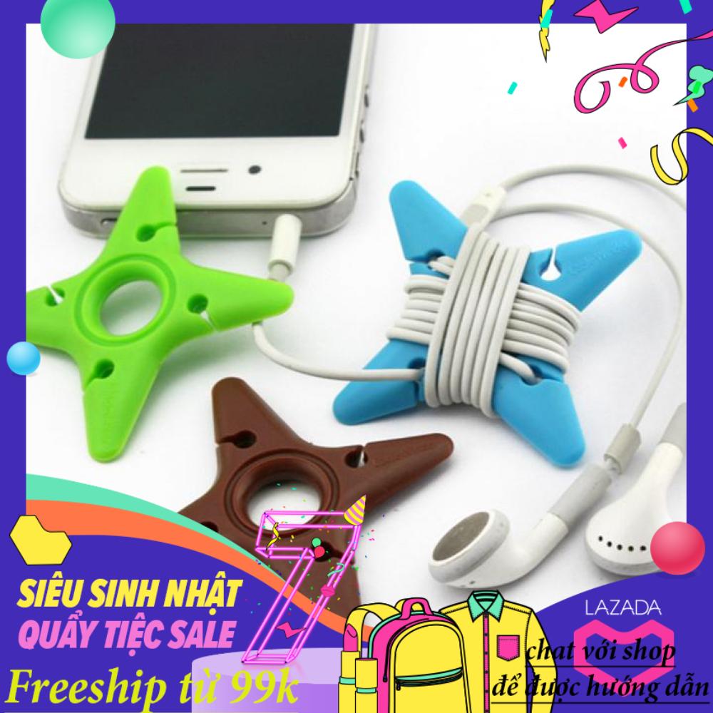 Combo 6 Dụng cụ quấn thu gọn dây tai nghe hình sao