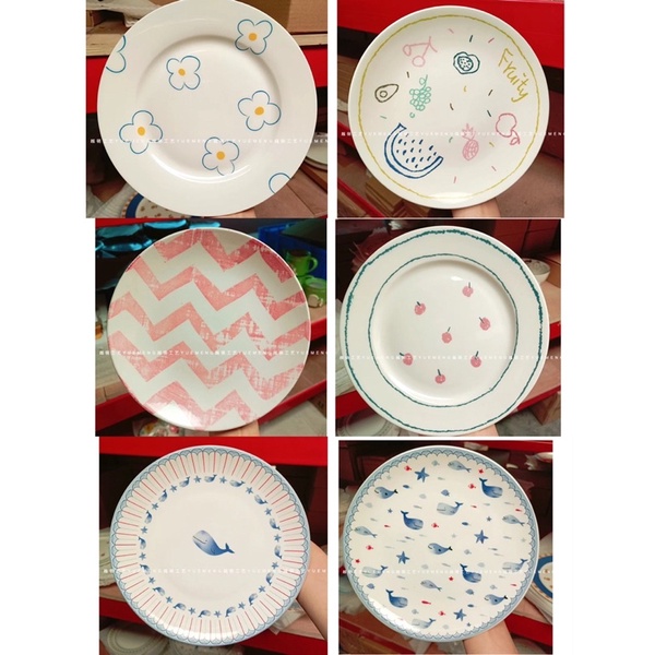 SẴN Đĩa sứ hoạ tiết dễ thương siêu chill đĩa sứ decor hoạ tiết cute hoạt hình
