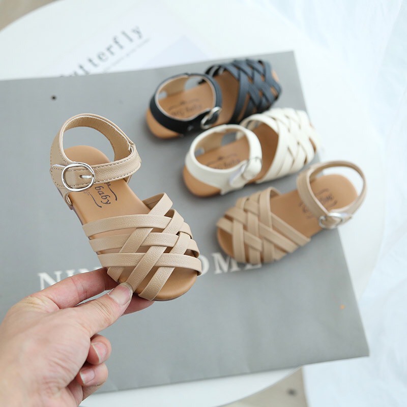 Sandal- dép bé gái rọ quai đan chéo mã mới v285