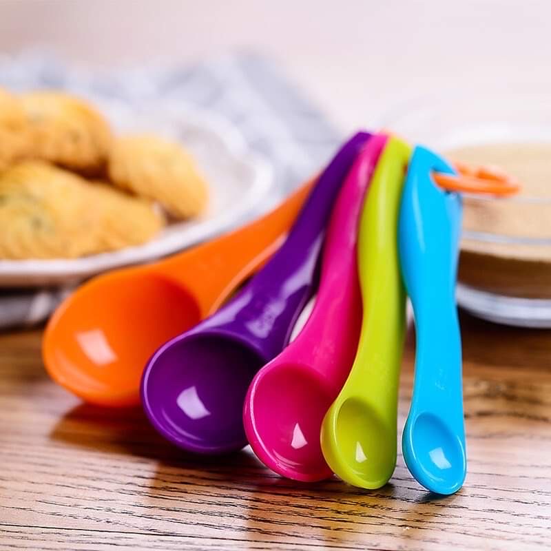 Combo 5 muỗng gia vị/ bộ 5 muỗng đo lường gia vị bằng nhựa cao cấp