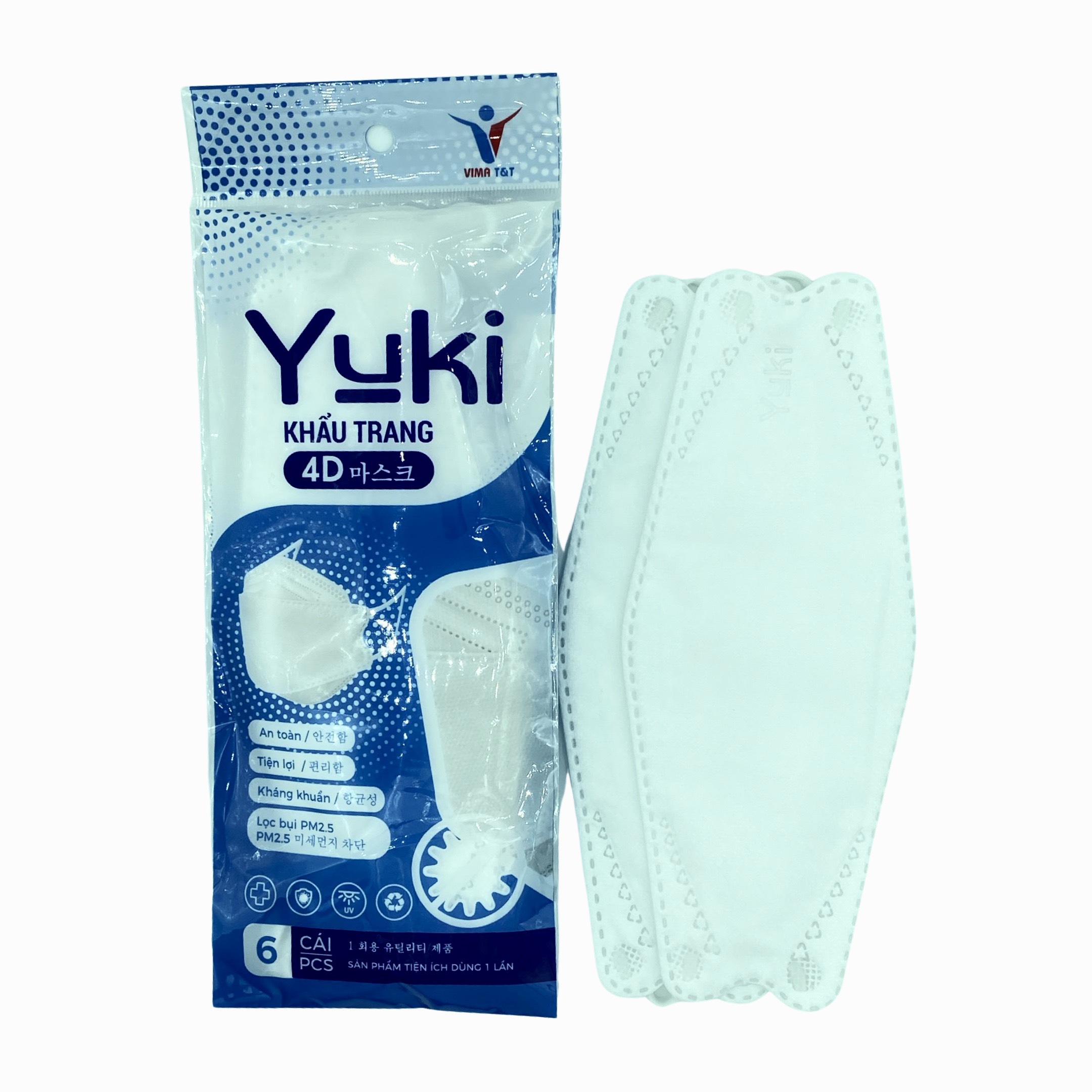 Khẩu trang 4D Yoki bịch 6 cái tiêu chuẩn KF94