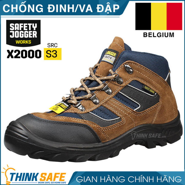 Giày bảo hộ lao động nam Jogger X2000P S3 SRC da bò bền bỉ, thoáng khí, chống nước, đâm xuyên, trơn trượt - Giày công trình, nhà máy kiểu dáng thể thao cao cấp - Chính Hãng