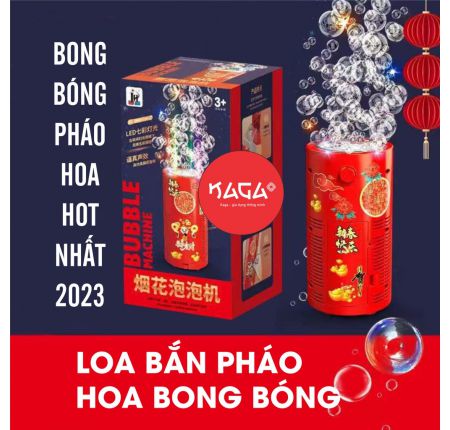 Máy tạo bong bóng pháo hoa siêu đẹp-Máy Bắn Bong Bóng Bằng Xà Phòng, Loa Phun Bong Bóng Tự Động Có Đèn Led K