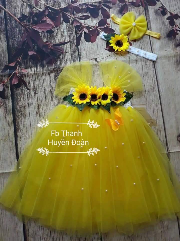 Váy hoa hướng dương bé gái