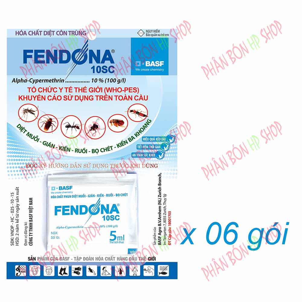 Fendona 10sc (6 gói x 5ml) - Thuốc Diệt Ruồi Muỗi Kiến Gián Bọ Chét Kiến Ba Khoang
