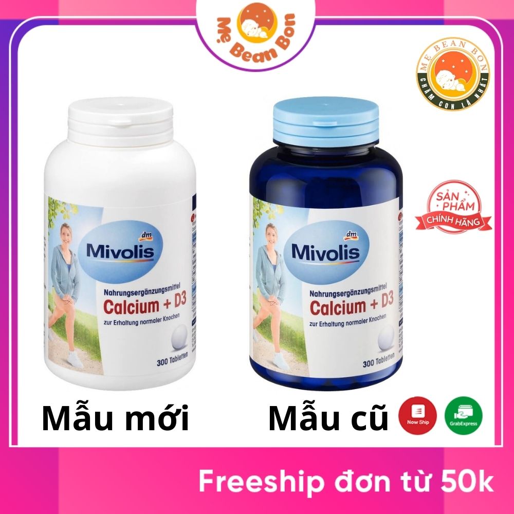 Canxi và vitamin D3 Mivolis Calcium D3 300 viên của Đức cho người lớn từ 18 tuổi hỗ trợ xương khớp, 