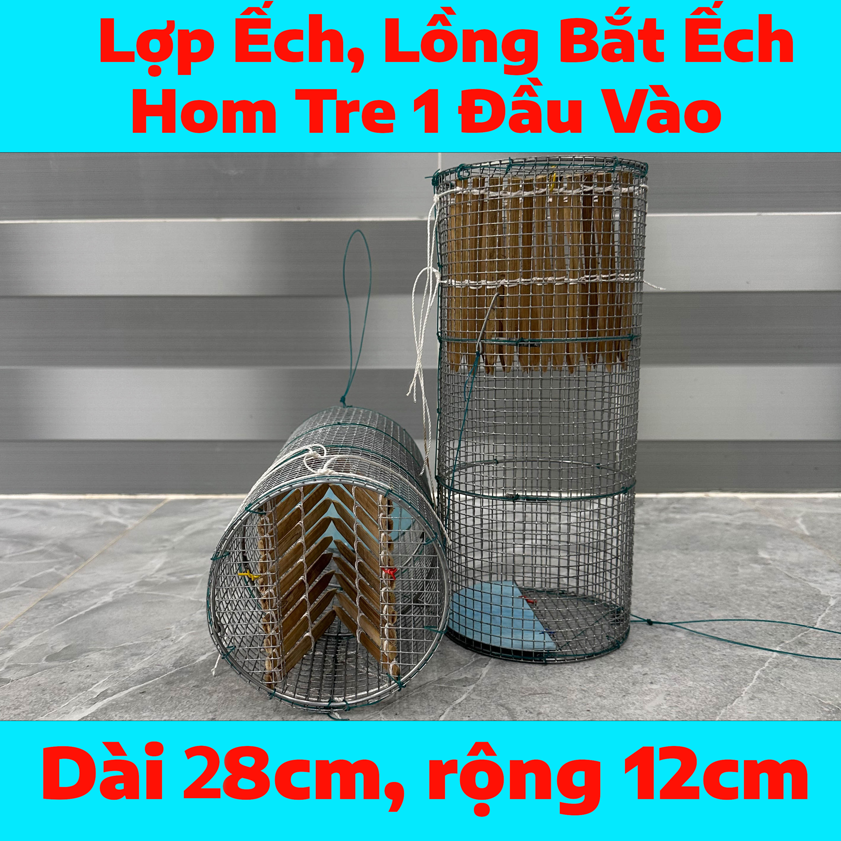 Lợp ếch, bẫy ếch hom tre 1 đầu vào, đồ câu cá