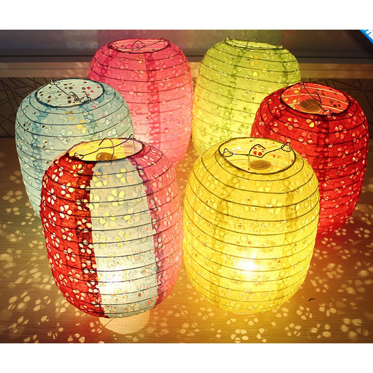 Đèn Lồng Giấy Ánh Sáng Xuyên Qua Hình Trụ