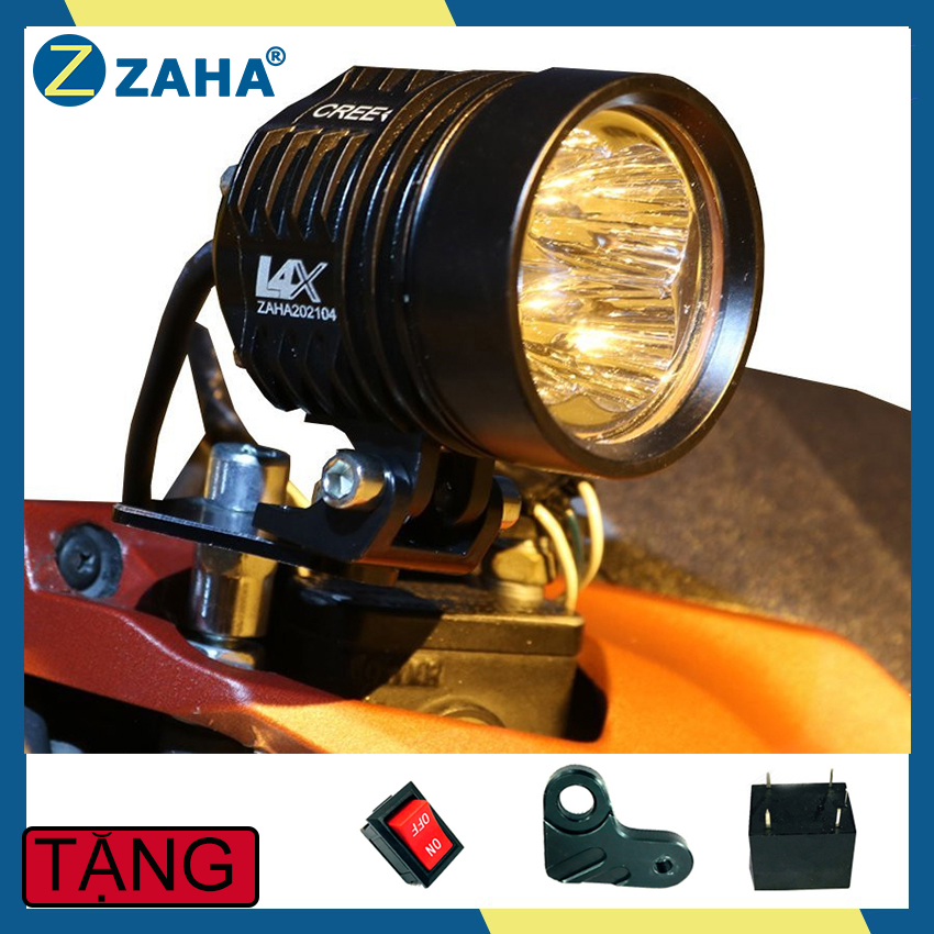 [HCM]Đèn Pha Led trợ sáng L4X cho Xe Máy mô tô ô tô Siêu Sáng + TẶNG PAT CHÂN GƯƠNG + CÔNG TẮC + Rơ Le Chống Cháy
