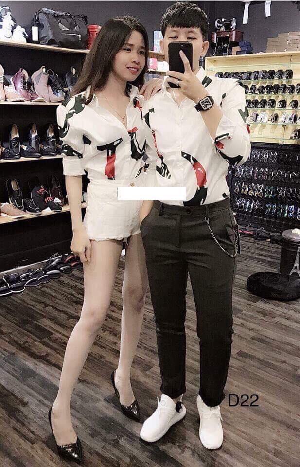 Áo somi nam nữ họa tiết hot phong cách 2019
