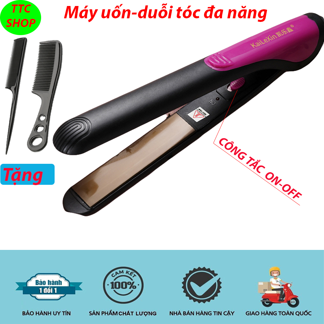 Máy duỗi tóc Kailexin, máy uốn tóc, máy làm tóc đa năng, dùng được cho cả tóc khô và tóc ướt, tích hợp uốn và duỗi trong 1 máy - Hàng bảo hành