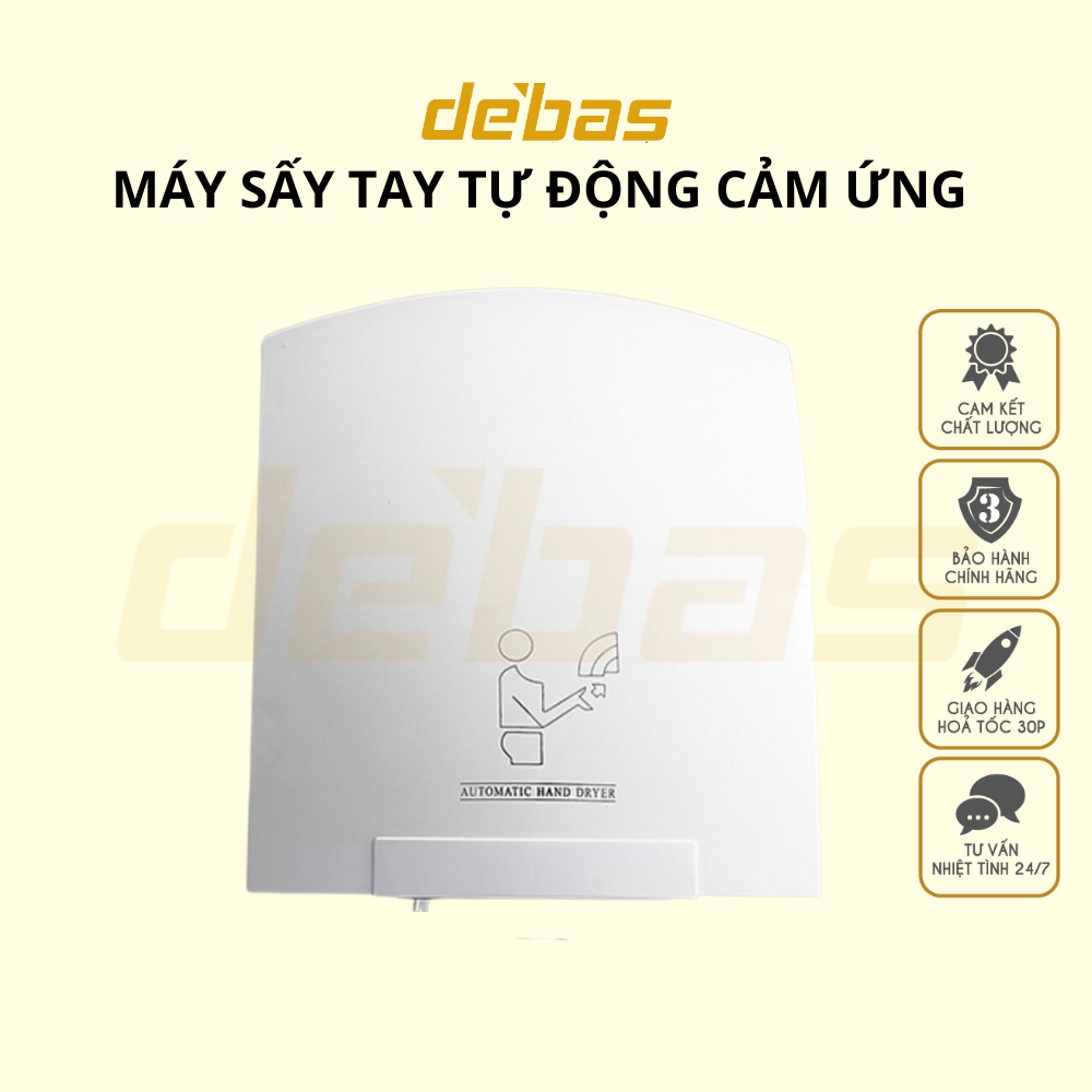 Máy sấy tay kháng khuẩn tự động cảm biến cảm ứng chính hãng cao cấp Debas M3988 M3788