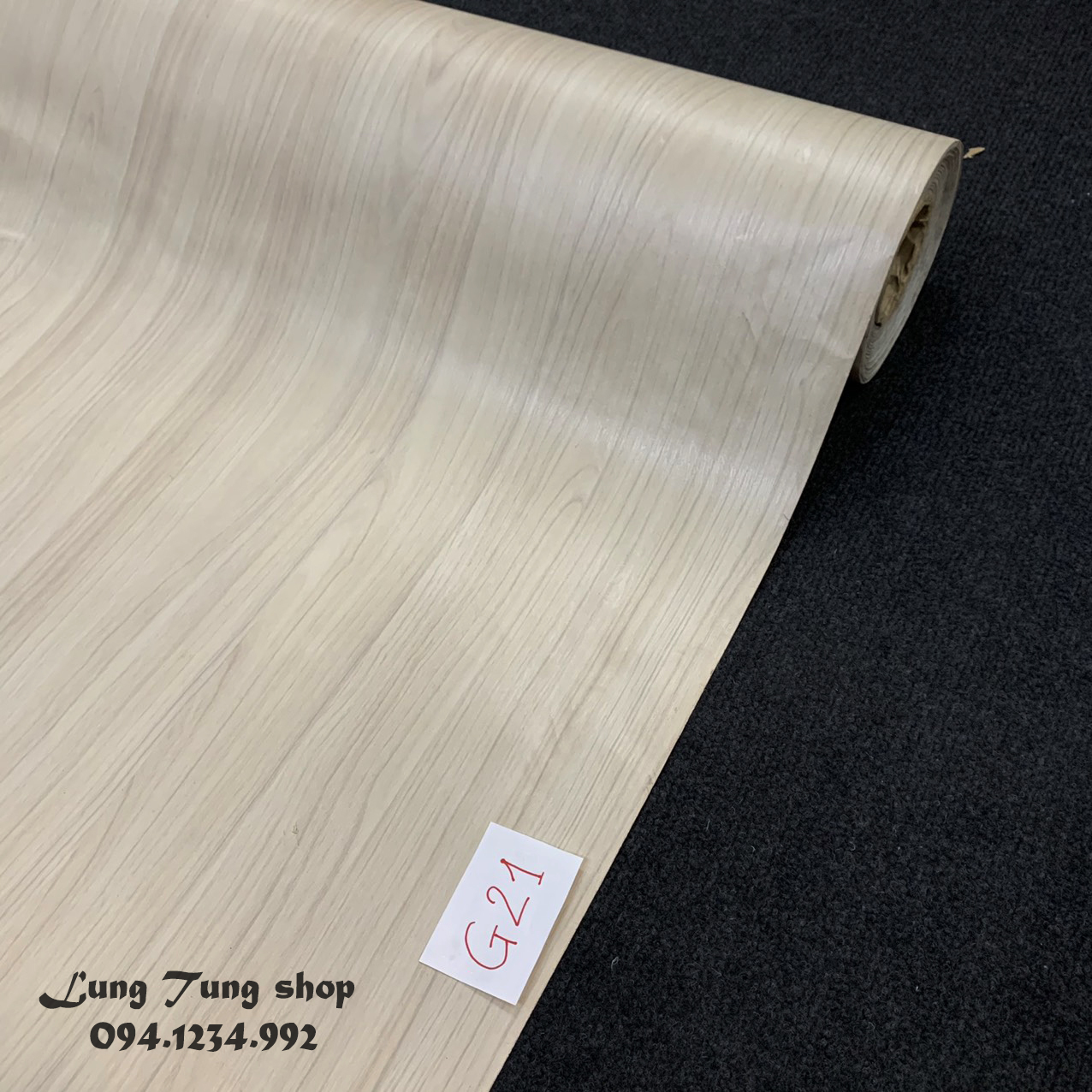 Decal vân gỗ trắng G21- Giấy dán tường bàn tủ giả gỗ màu trắng có sẵn keo