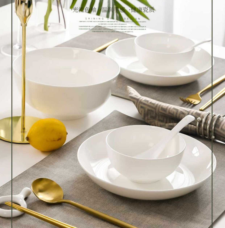 Tô, chén, đĩa, bát ăn cơm sứ trắng trơn - đơn giản, tinh tế, sang trọng